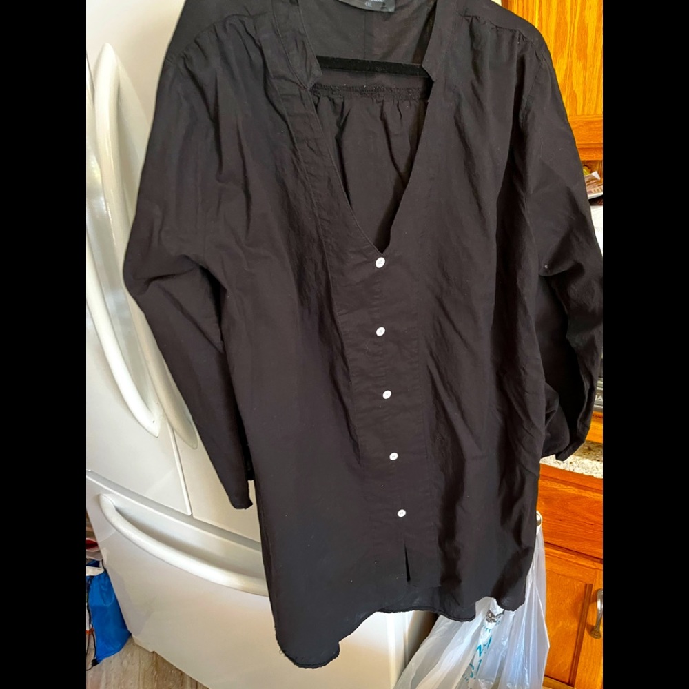 Womens size 4x shear cotton button down tunic nwot